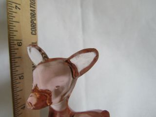 Vintage Jeanette pink DEPRESSION covered GLASS CANDY powder DISH Deer Fawn Lid 2