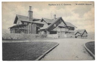 Residence Of J C Greenway,  Warren,  Arizona Vintage Postcard Pmk 1914