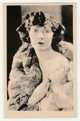 Mae Busch - Vintage 1920s Fan Photo Signature - Began As A Silent Film Movie Star
