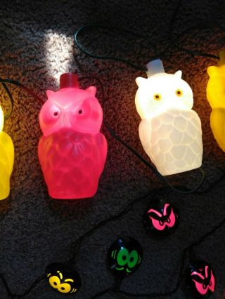 VINTAGE OWL BLOW MOLD LIGHTS String Camping RV Patio NOMA? Plus party lights 2