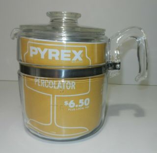 Pyrex 9 Cup Percolator Complete Vintage Glass Coffee Pot 7759 B W/ Instructions