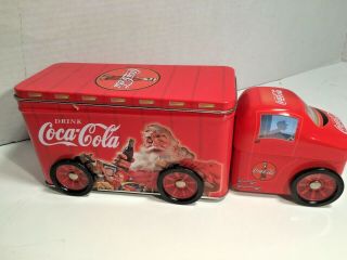 Coca - Cola Tin Truck Vintage 2003 Is 10 " Long With Moving Wheels In Prime Cond.
