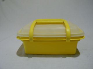 Vintage Tupperware Pak N Carry Lunchbox Yellow 11 Piece Set With Containers Lids