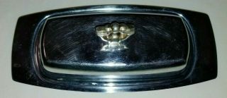 Kromex Chrome Butter Dish With Finial Topped Cover And Glass Insert Vintage
