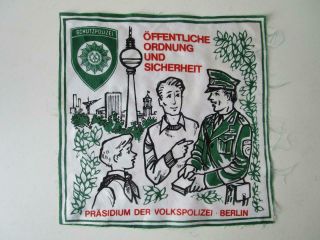 Vintage Ex East German Police Handkerchief Offentliche Ordnung Und Sicherheit