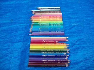 46 Color Set Of Vintage Berol Prismacolor Thick Lead Art Colored Pencils