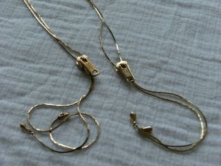 Necklace Set Of 2 Vintage Metal Zip Up Adjustable Length 2m