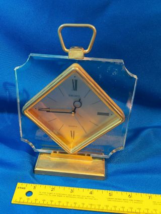 Retro Seiko Alarm Clock Mid Century Modern Gold Lucite Space Age Vtg Diamond
