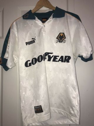 Men’s Vintage Puma Wolverhampton Wanderers 1997/99 Away Shirt,  W/ Back Print,  S