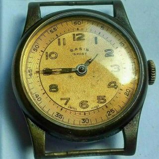 Vintage Watch Mens Basis Sport Runs Well Old Model