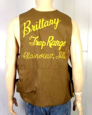 Vtg 60s Ideal Brittany Trap Range Shooting Vest Chain Stitch Plainview Il Sz L