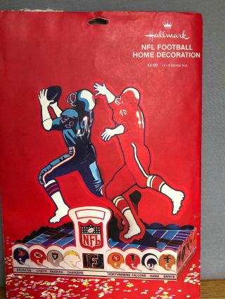 Vintage Hallmark Nfl Football Centerpiece 14.  5” 1971 - Never Assembled