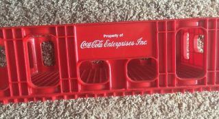 Vintage Red Plastic Stackable Sturdy Coca - Cola Enterprises Carry Crate Huskylite