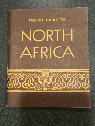 Vintage Us War Department Pocket Guide To North Africa - Wwii