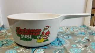 Vintage Corning Christmas Greetings 1981 Santa Sauce Pan Range Topper N - 2 1/2 - B