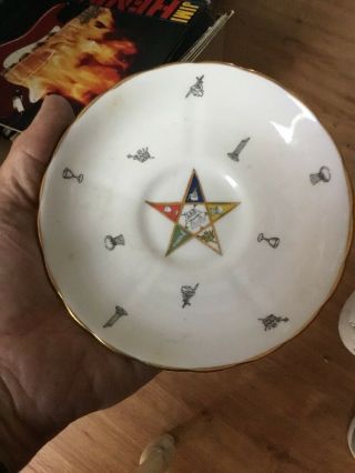Vintage Tuscan Bone China England Saucer Masonic Eastern Star Design