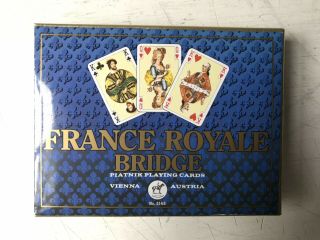 Vintage France Royale Bridge Playing Cards Platnik Brand Two Complete Decks