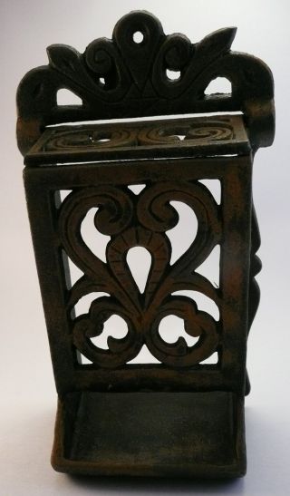 Match Holder Cast Iron Vintage Country Kitchen Wall Hanging