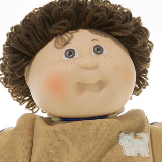 Vintage 1984 Jesmar Cabbage Patch Kids Doll Track Suit Freckles Brown Hair Eyes
