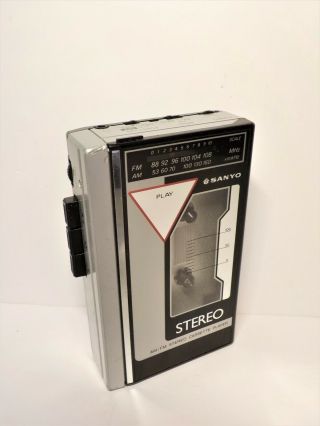 Vintage Sanyo Am/fm Portable Stereo Cassette Player Model Mgr60