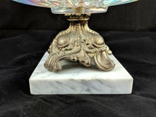 VTG Italian Hand Crafted Opalescent Glass 2 - tier Pedestal Serving Candy Dish 4