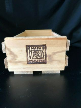 Vintage Napa Valley Box Co Wood Crate Cassette Storage Case Holder Holds 12 3