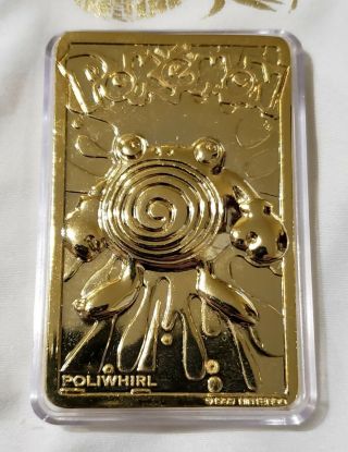 Vintage 1999 Pokemon Poliwhirl 61 23k Gold Plated Trading Card Nintendo