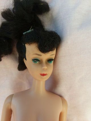 Vintage Brunette Ponytail 1958 Barbie Tm Doll Mattel Marked B 52 2 ? Tlc Hair
