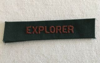 Vintage Boy Scout Explorer Strip Pocket Patch Green Brown Bsa Uniform