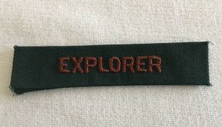 Vintage Boy Scout Explorer Strip Pocket Patch Green Brown BSA Uniform 4