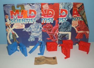 Vintage 1986 Mattel Mad Scientist Monster Molds Eye - Gore Ogore I - Stomp I - Chomp