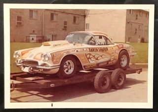Vintage 1970’s Corvette Earth Shaker Gasser Dragster Car Show Snapshot Photo