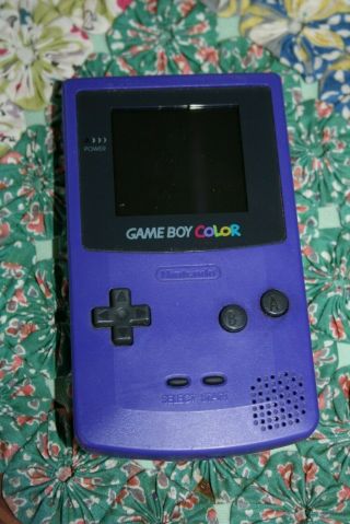 Vintage Nintendo Gameboy Color Console Purple Handheld Game System
