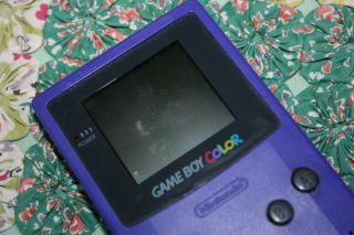 vintage NINTENDO gameboy color console PURPLE handheld game system 4