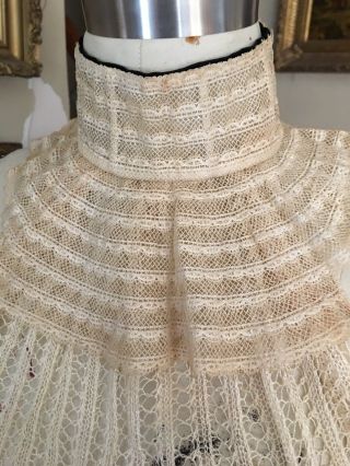 Vintage Antique Crochet Lace Victorian Edwardian Collar 1900 