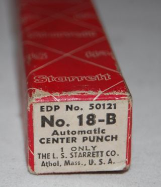 Box Only Starrett No.  18 - B Automatic Center Punch Vintage Box Only No Punch