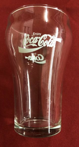Set Of 2 Vintage " Coca - Cola " 8 - Oz.  Bell - Shaped Clear Glasses By Libbey 5 " Tall