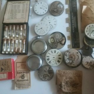 vintage pocket watch movements and watchmaker stuff 3