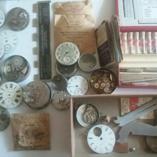vintage pocket watch movements and watchmaker stuff 4