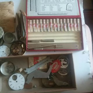 vintage pocket watch movements and watchmaker stuff 5