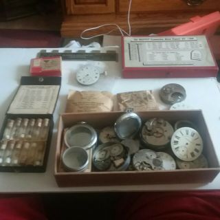 vintage pocket watch movements and watchmaker stuff 6