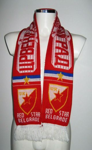 Vintage Red Star Crvena Zvezda Belgrade Delije Sever Serbia Football Fan Scarf