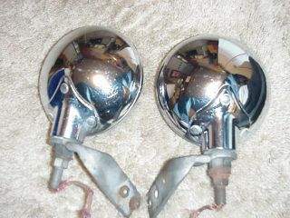 Vintage Chrome Fog Lights With Attaching Bracket. ,  Fits Model A Ford