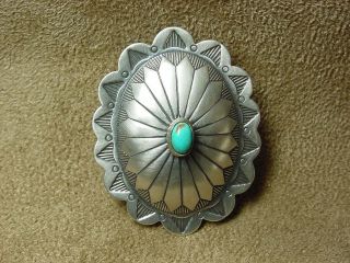 Vintage Navajo Native American Sterling Silver Turquoise Pendant Marie Smith