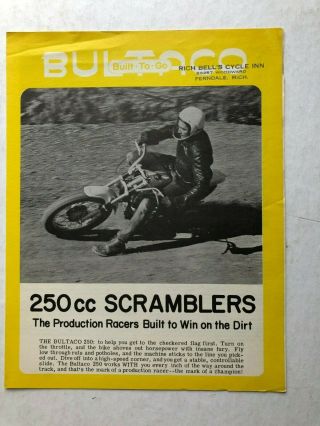 Vintage Brochure Bultaco 250cc Scramblers Dirt Bike Motor Cycle Circa 1960 