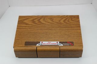 Vintage Audio Cassette Wood Grain Storage Cabinet 36 Tape Case Vintage 3 Drawer