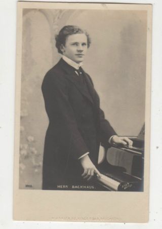 Wilhelm Backhaus German Pianist Vintage Rppc Postcard Music Us043
