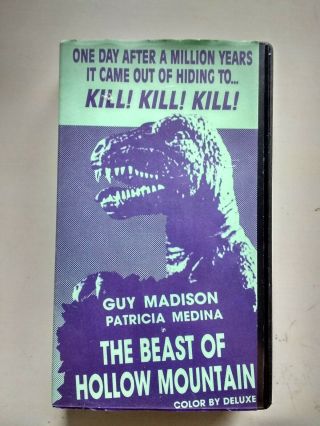 The Beast Of Hollow Mountain Vhs Vintage,  Rare Staring Guy Madison Monster Movie
