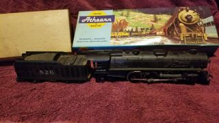 Vintage Athearn At&sf Santa Fe 4 - 6 - 2 Pacific Locomotive With 826 Tender Ho Scale