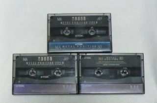 M7 - 13 Tdk Ma 80,  Set Of 3 Vintage Metal Position Cassette Tapes Japan
